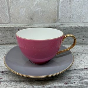 Kate Spade Teacup and Dish - Pink and Grey